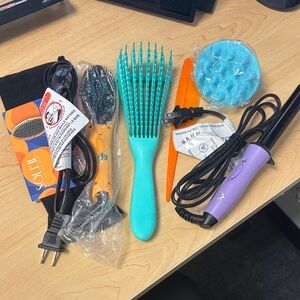 Hair Styling Tool Set with Teal Comb